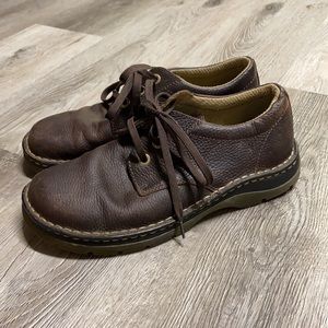 Doc Martens Vintage Ordell Pebble Brown Leather Shoes Three Eyelet Laces AW004